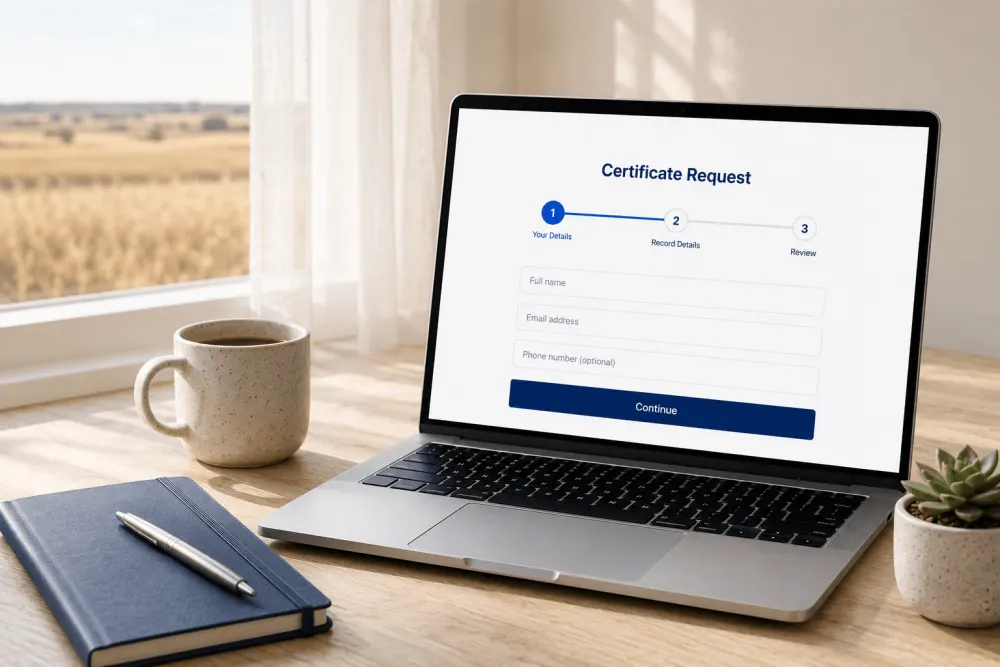 Manitoba birth, marriage and death certificate application assistance online