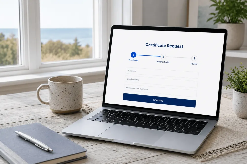 Newfoundland and Labrador birth, marriage and death certificate application assistance