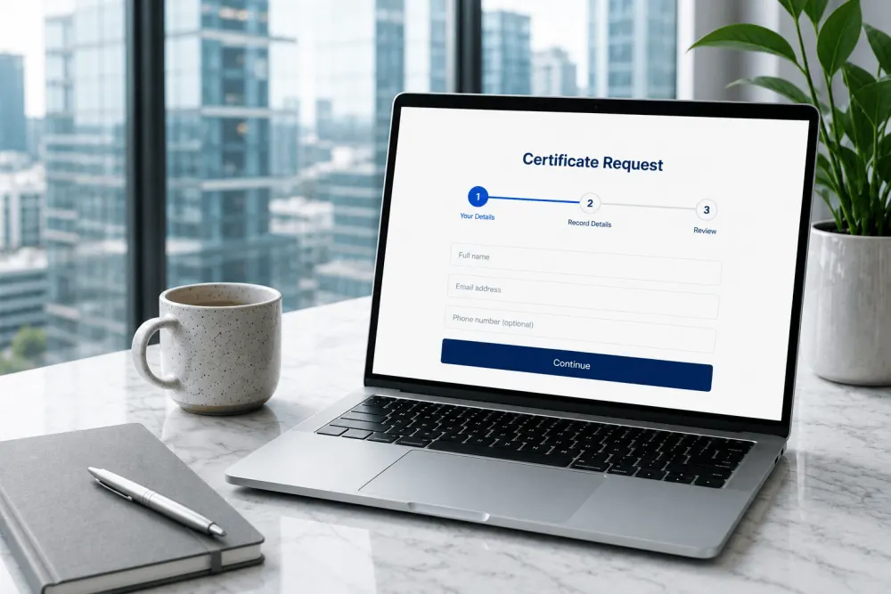 Ontario birth, marriage and death certificate application assistance online