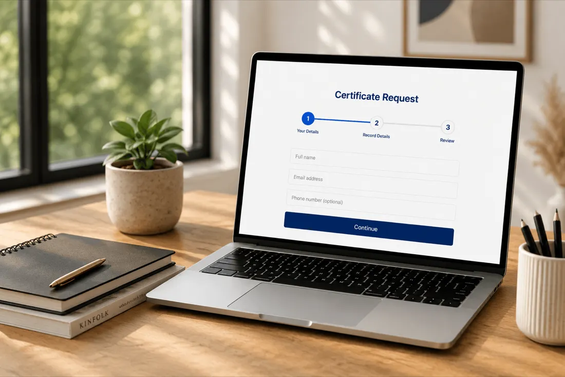 Applying online for a Saskatchewan birth, marriage or death certificate